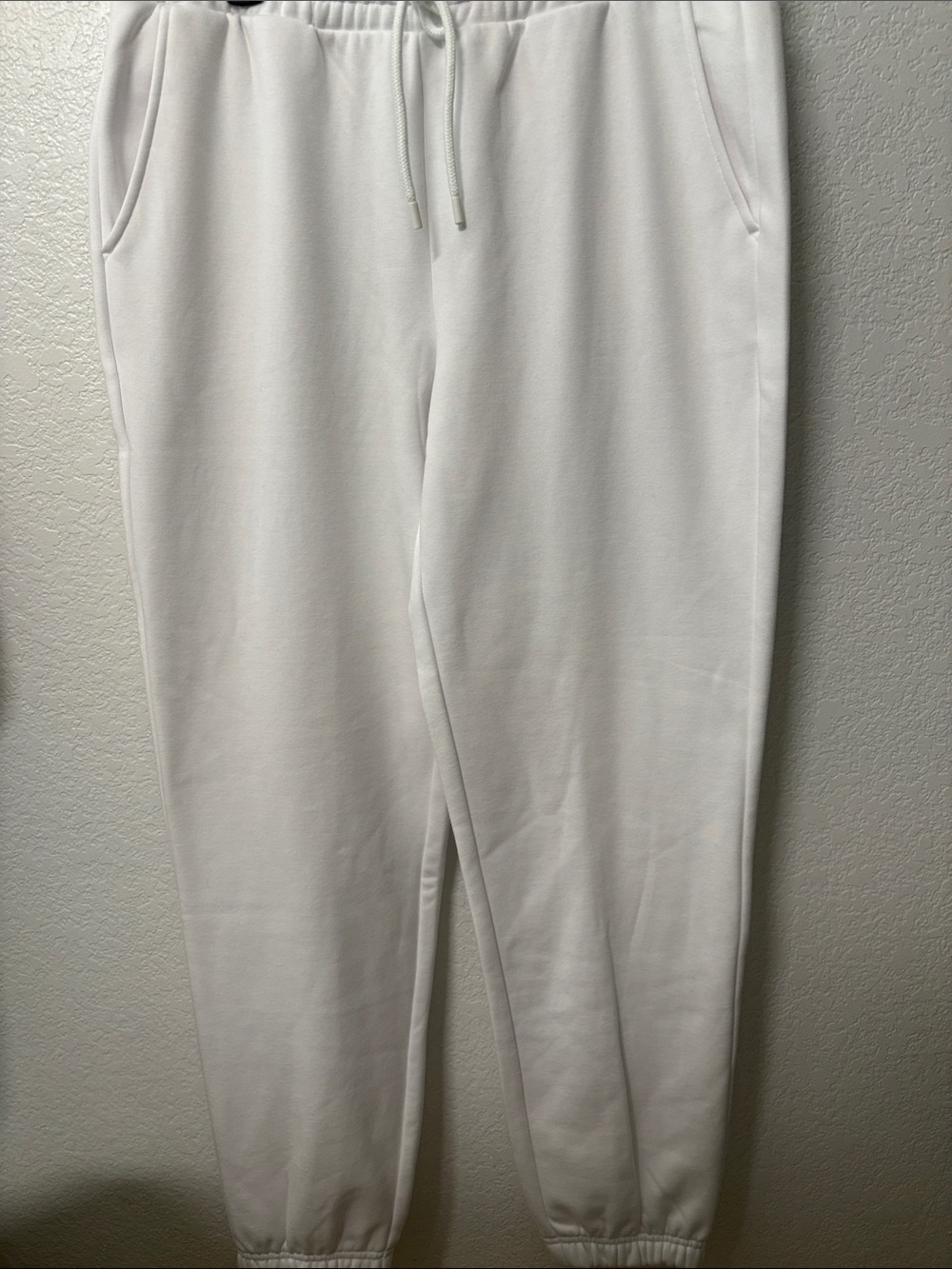 Fabletics White Elastic Drawstring Joggers